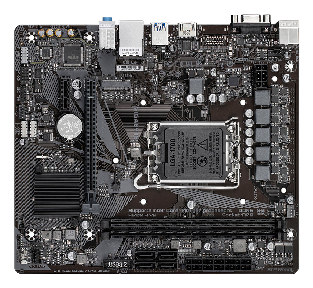 Gigabyte H610M H V2 Rev 1.0 LGA1700 DDR5 Micro-ATX Motherboard