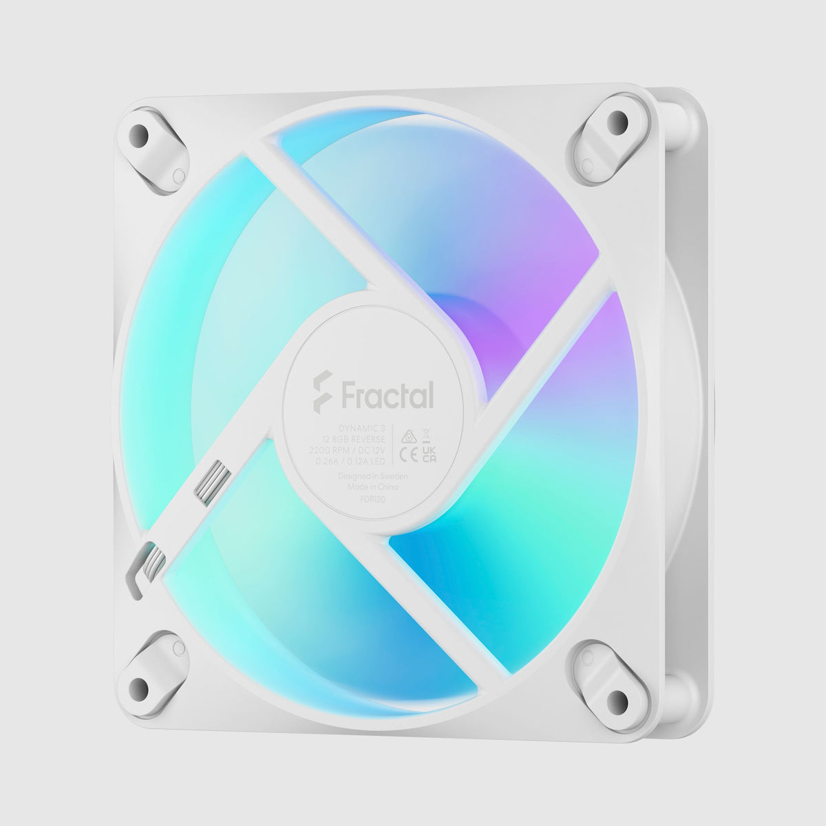 Fractal Design Dynamic 3 12 Reverse 120mm Fan - White