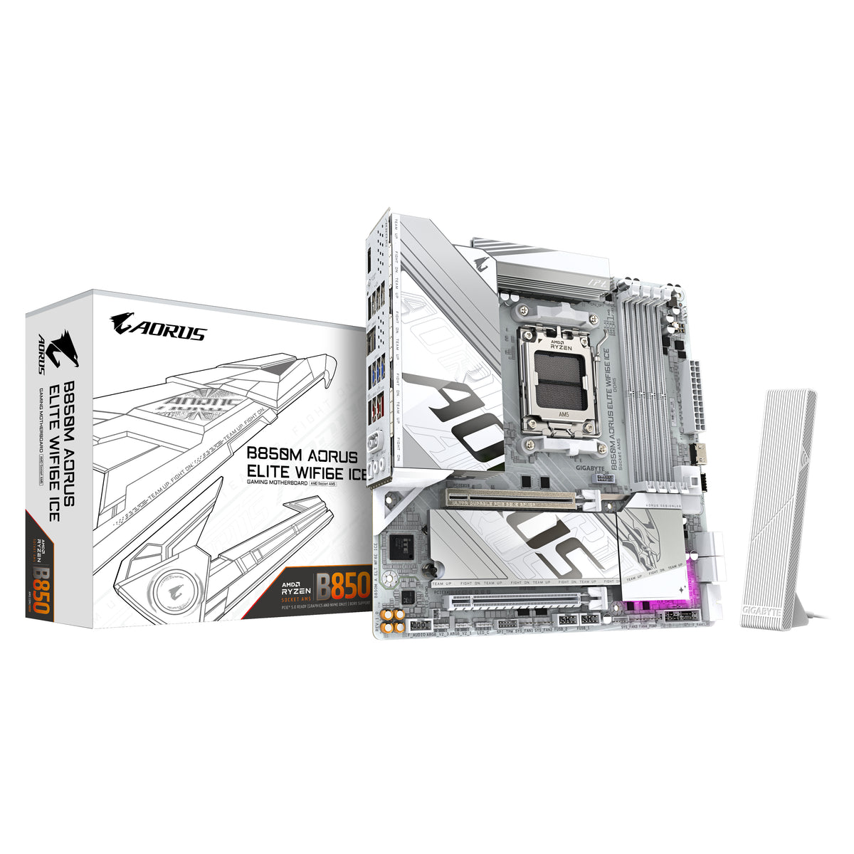 Gigabyte B850M AORUS Elite WiFi 6E ICE AM5 mATX Motherboard