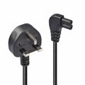 Lindy 30454 0.5m UK Right Angle IEC C7 Figure-8 Mains Cable