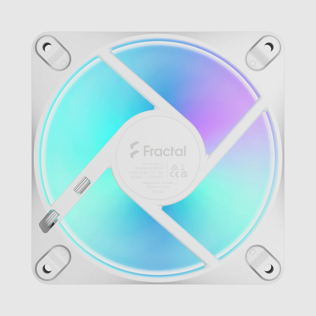 Fractal Design Dynamic 3 12 Reverse 120mm Fan - White