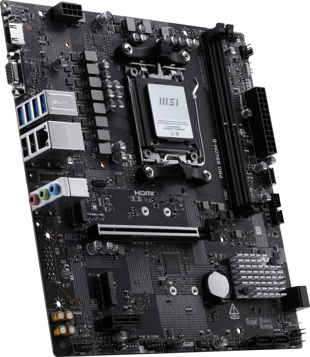 MSI PRO B840M-B AM5 mATX Motherboard - DDR5, PCIe 4.0