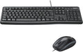 Logitech MK120 Wired Keyboard and Mouse Combo for Windows, Optical Wired Mouse, Full-Size Keyboard, USB Plug-and-Play, Compatible with PC, Laptop, QWERTY UK English Layout - Black