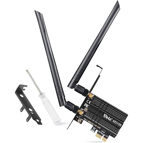 Ubit 6Ghz WiFi Card 5400Mbps PCIe WiFi 6E Card, Intel WiFi 6E AX210 Chip with Bluetooth, 160MHz Tri-Bands(6GHz/5GHz/2.4GHz) Wireless WiFi 6 Card for Desktop Windows 11/10(64Bit)