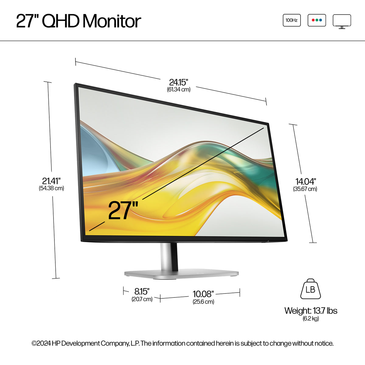 HP 527pq Series 5 Pro 27" QHD IPS Monitor - 2560x1440