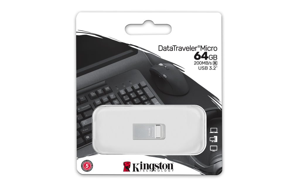 Kingston DataTraveler Micro 64GB USB 3.2 Flash Drive