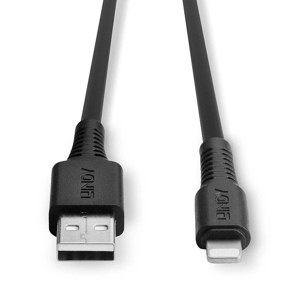 Lindy 31319 0.5m USB-A to Lightning MFi Cable - Black