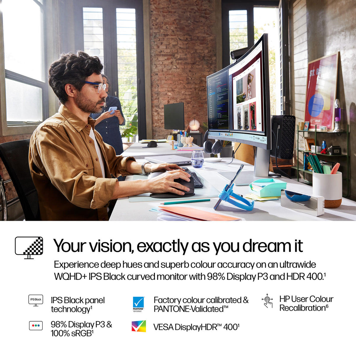 HP 738pu Series 7 Pro 38" Curved WQHD+ Thunderbolt 4 Monitor