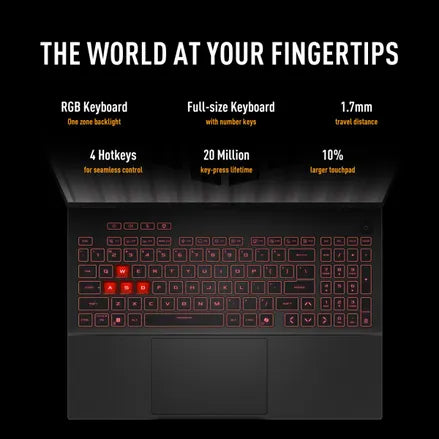 TUF Gaming A16 Gaming Laptop, 16” WUXGA 144Hz Display, AMD Ryzen 7 260 Processor, NVIDIA GeForce RTX 5060, 16GB RAM, 512GB SSD, Windows 11 Home, FA608UMI-NB73