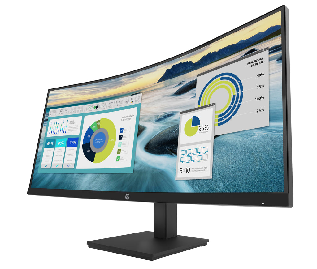 HP P34hc G4 34" Curved WQHD USB-C Monitor - 3440x1440