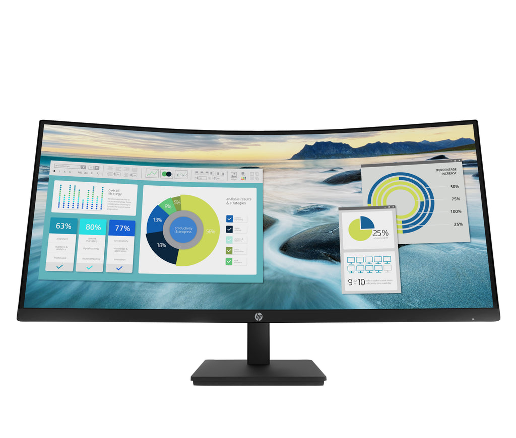 HP P34hc G4 34" Curved WQHD USB-C Monitor - 3440x1440