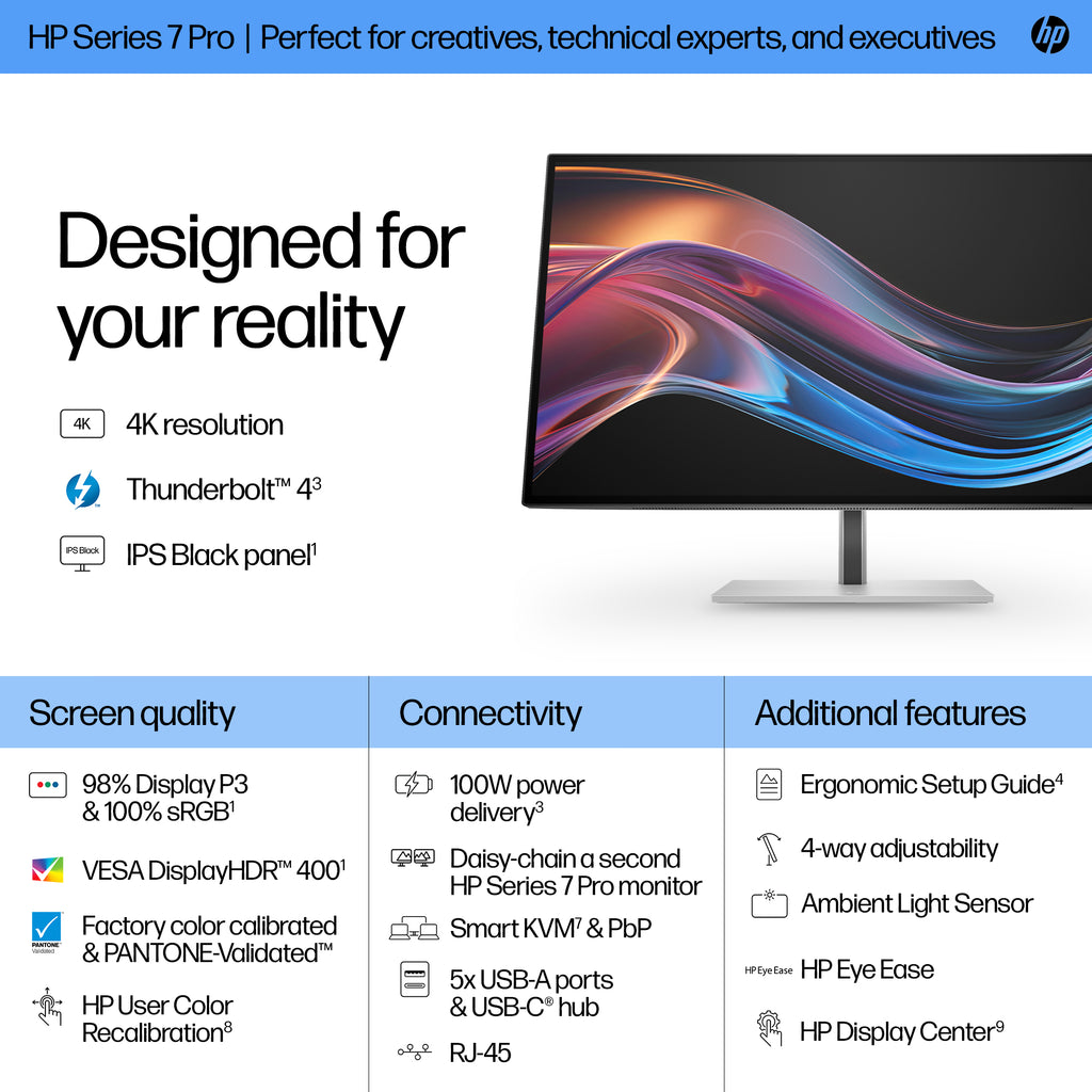 HP Series 7 Pro 727pk 27" 4K Thunderbolt 4 Monitor