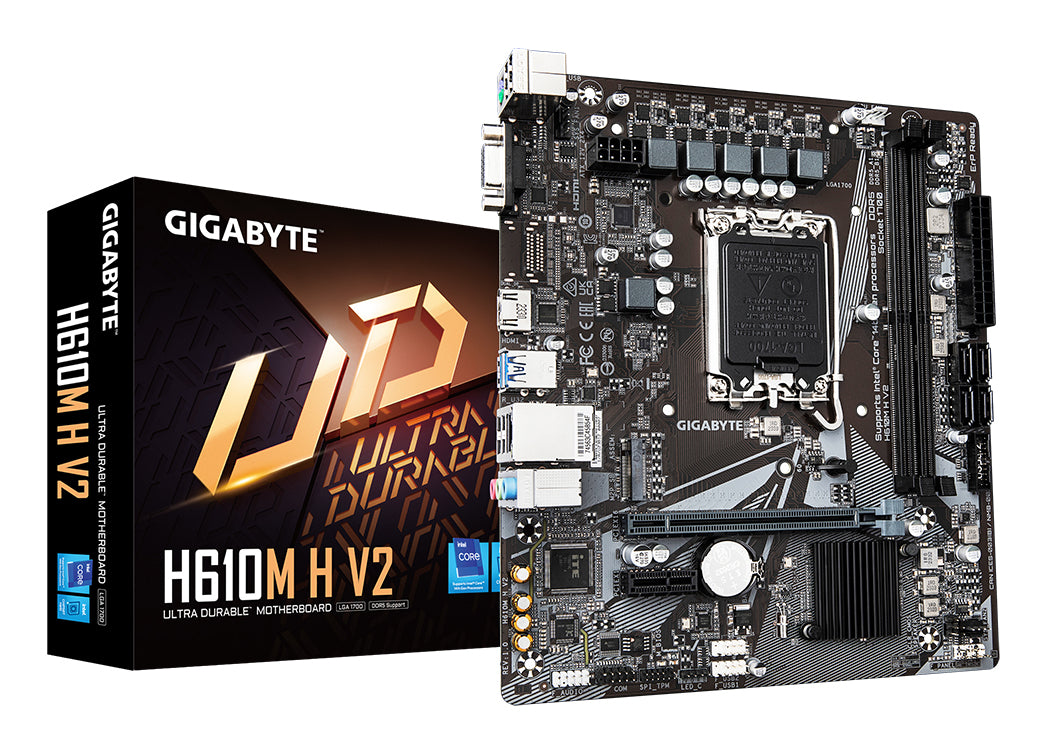 Gigabyte H610M H V2 Rev 1.0 LGA1700 DDR5 Micro-ATX Motherboard