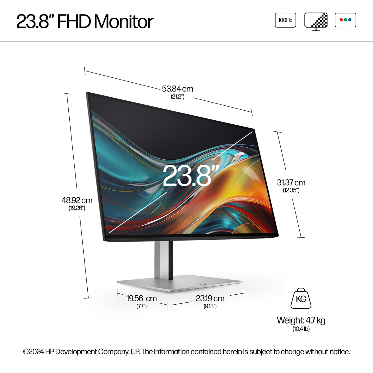 HP Series 7 Pro 724pf 23.8" FHD IPS Monitor - 100Hz