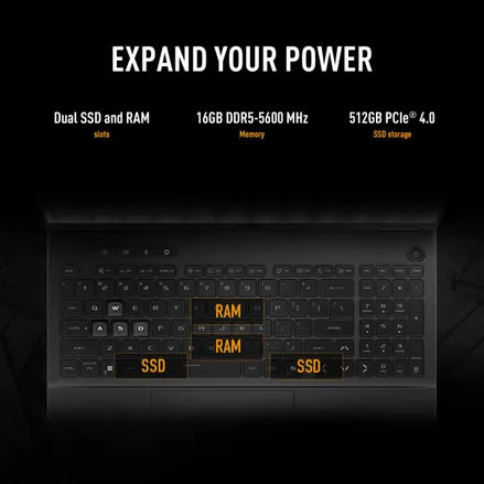 TUF Gaming A16 Gaming Laptop, 16” WUXGA 144Hz Display, AMD Ryzen 7 260 Processor, NVIDIA GeForce RTX 5060, 16GB RAM, 512GB SSD, Windows 11 Home, FA608UMI-NB73