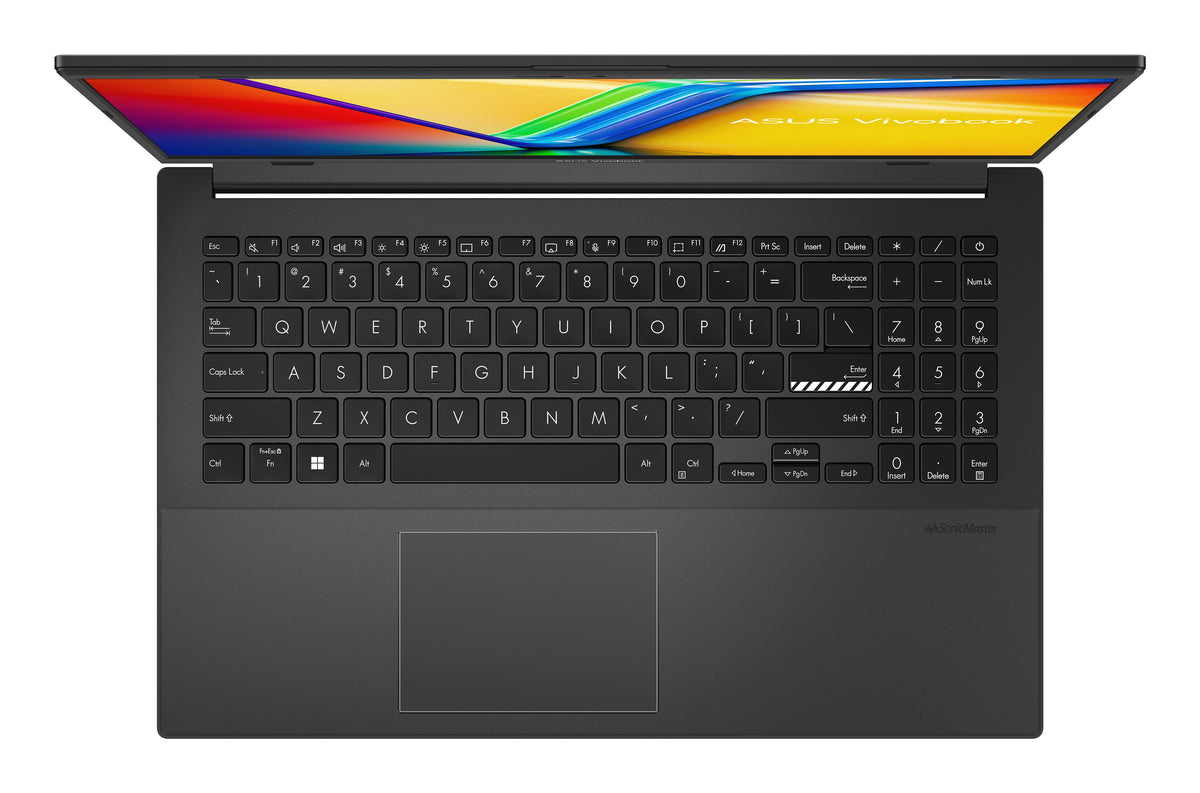 ASUS Vivobook Go 15 E1504FA-BQ5732W Mixed Black - ErgoSense keyboard with numeric keypad, top-down