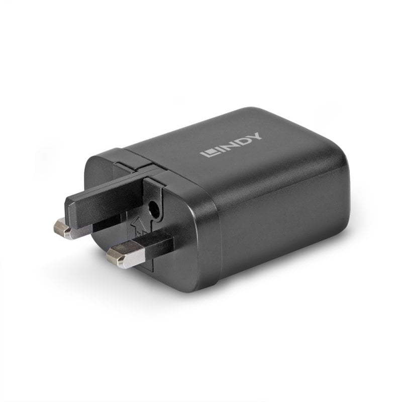 Lindy 65W Dual USB-C GaN Charger UK Plug - Black (73439)