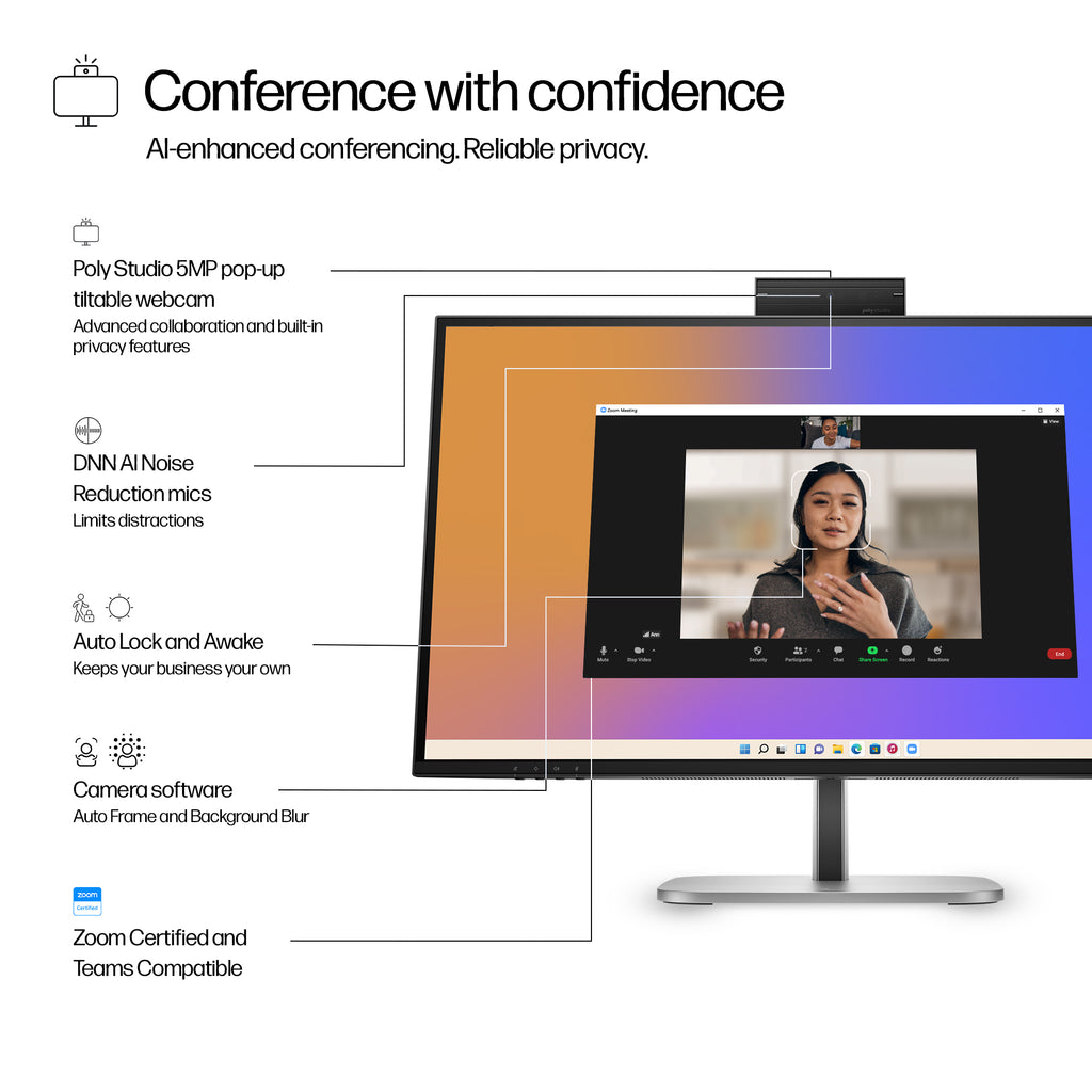 HP 527pm Series 5 Pro 27" QHD Conferencing Monitor - 1440p