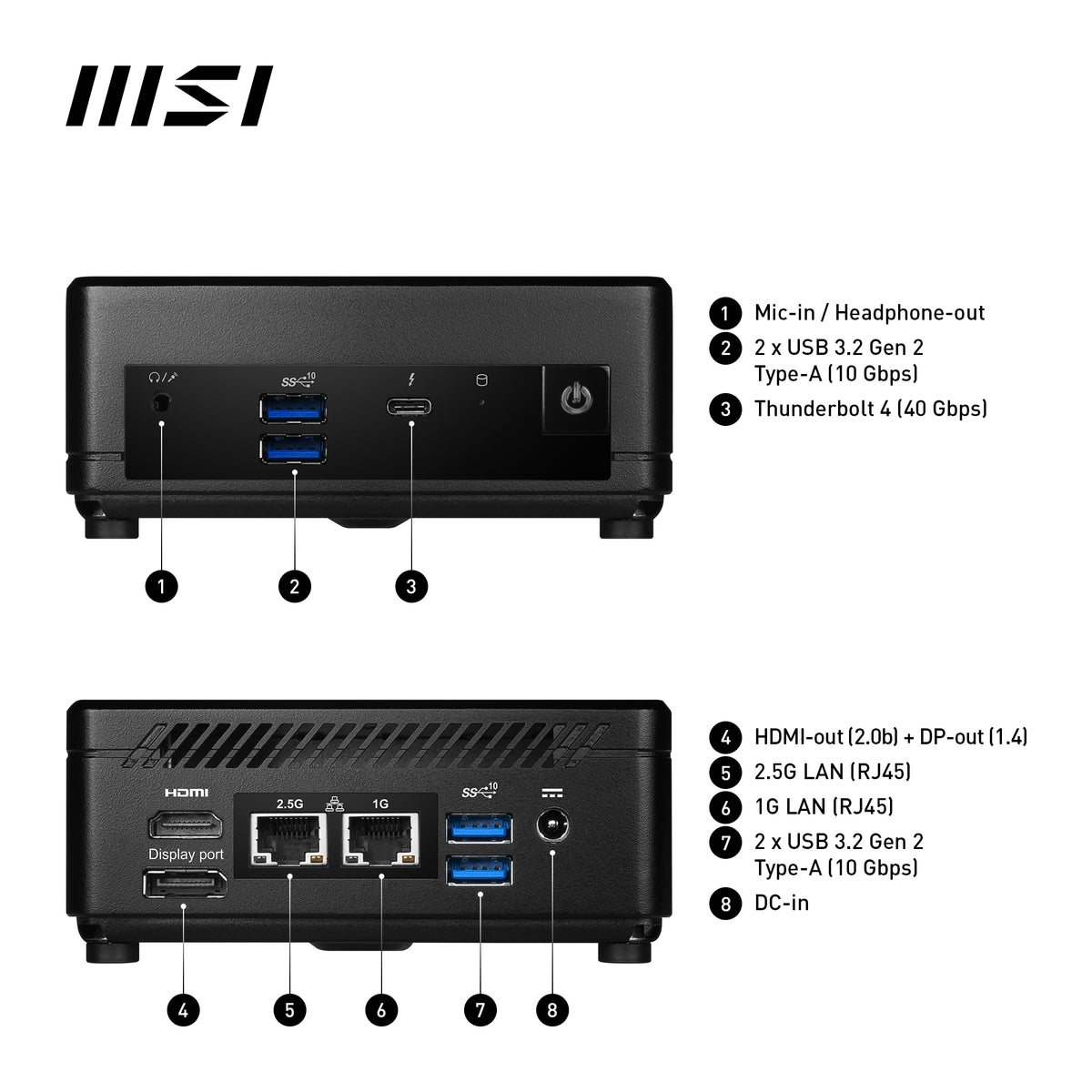 MSI Cubi 5 12M Barebone Mini PC - Intel Core i7-1255U
