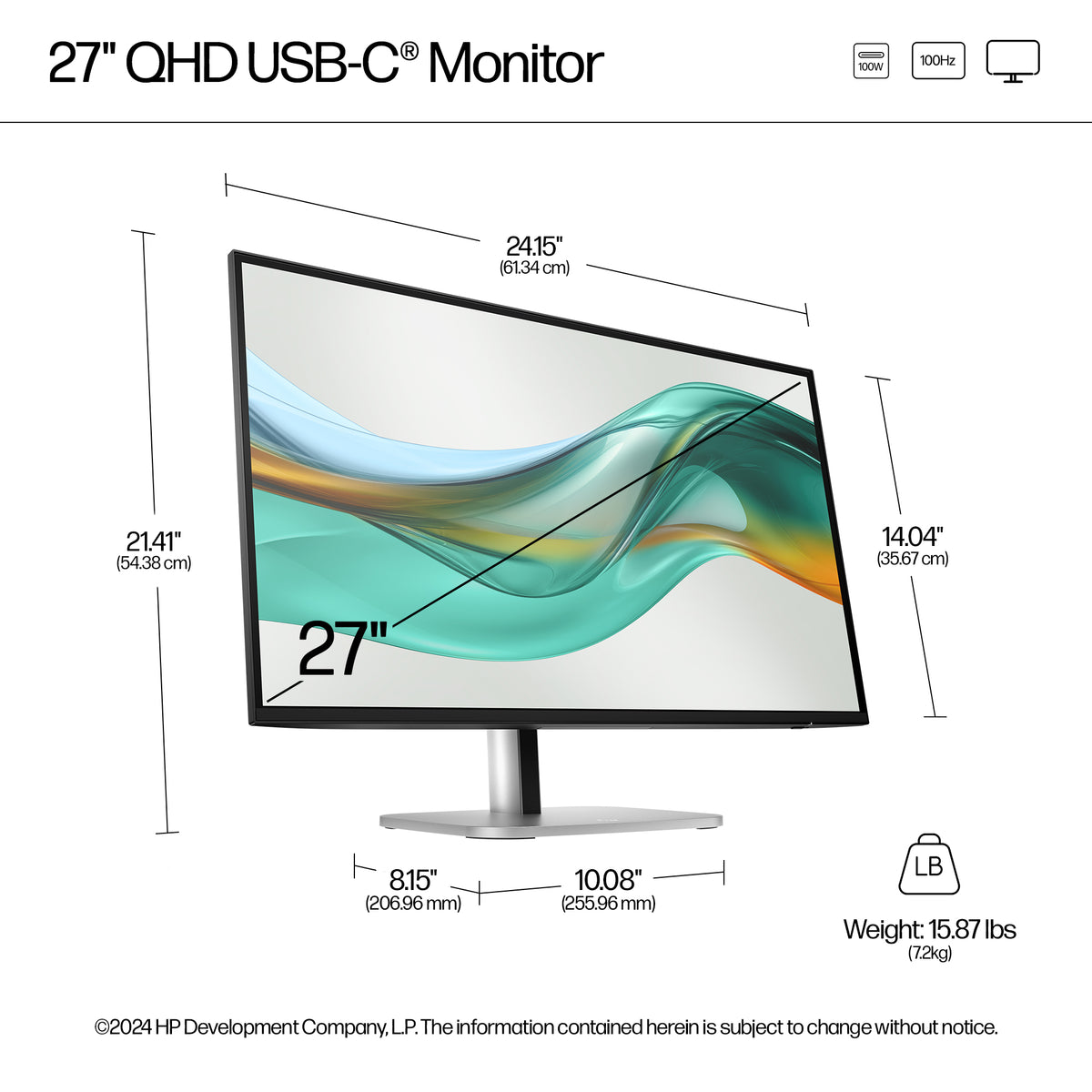 HP 527pu Series 5 Pro 27" QHD IPS USB-C Monitor - 2560x1440