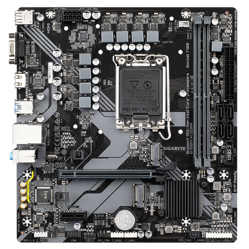 Gigabyte B760M H DDR4 Micro-ATX Intel LGA1700 Motherboard