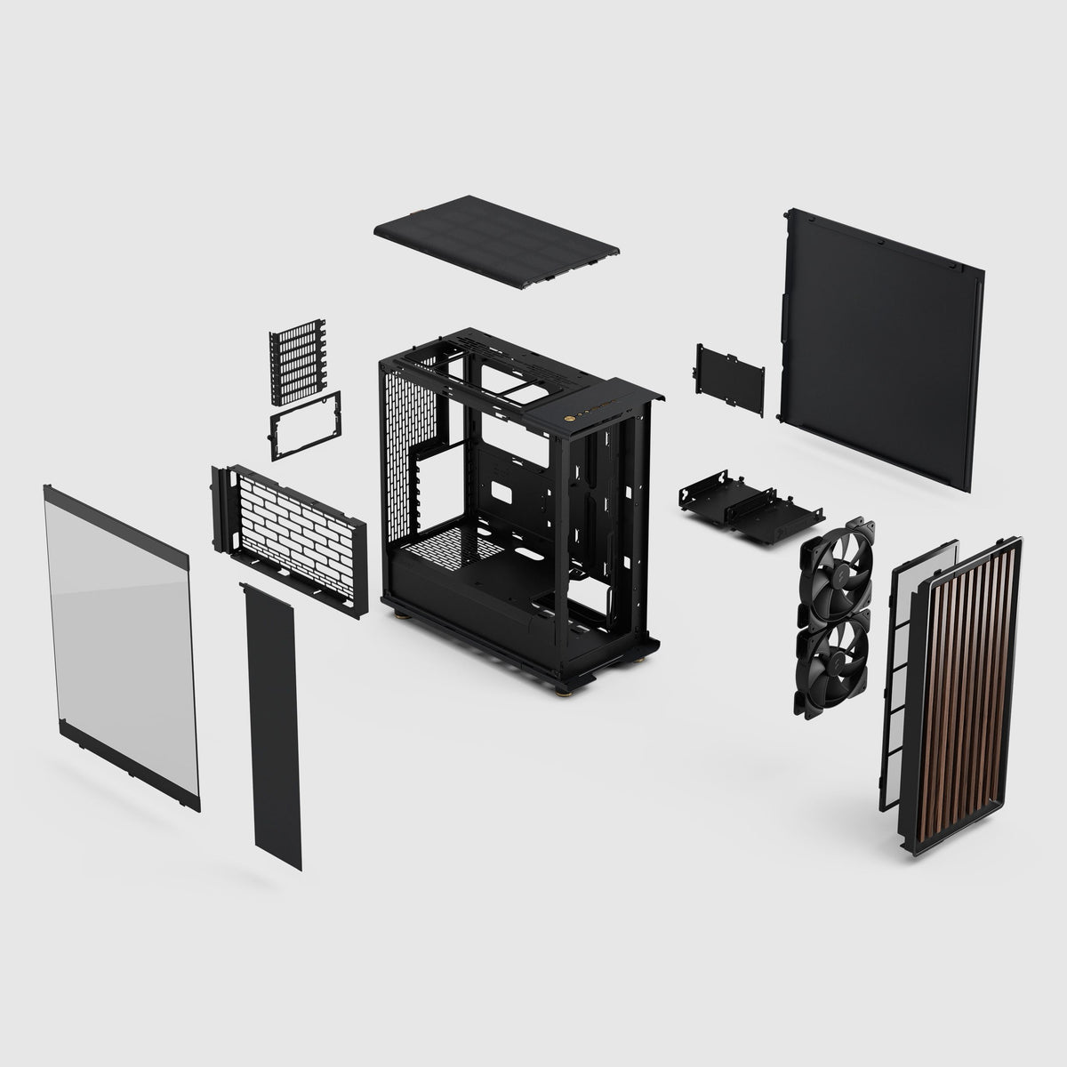 Fractal Design North Mid Tower Case - Charcoal Black, Walnut, Dark TG