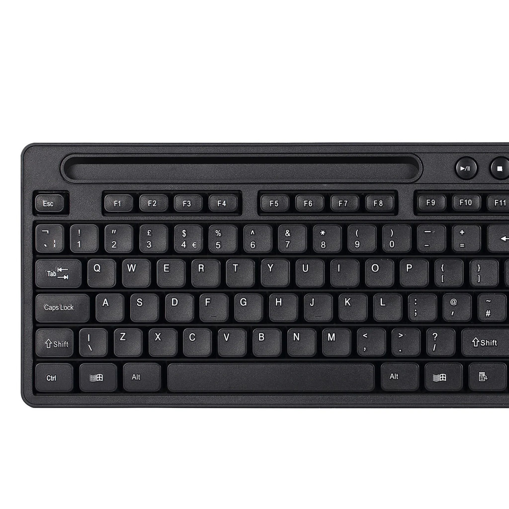 Evo Labs WM-757UK Wireless and Mouse Combo Set, 2.4GHz Full Size Qwerty UK Layout with Wireless Mouse, Ideal for Home or Office, Black keyboard Mouse included Home/Office UK International