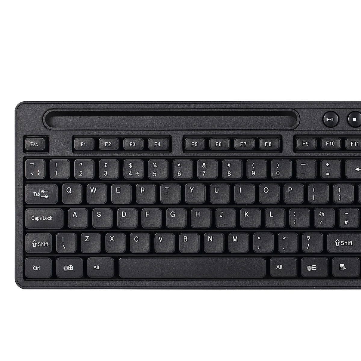Evo Labs WM-757UK Wireless and Mouse Combo Set, 2.4GHz Full Size Qwerty UK Layout with Wireless Mouse, Ideal for Home or Office, Black keyboard Mouse included Home/Office UK International