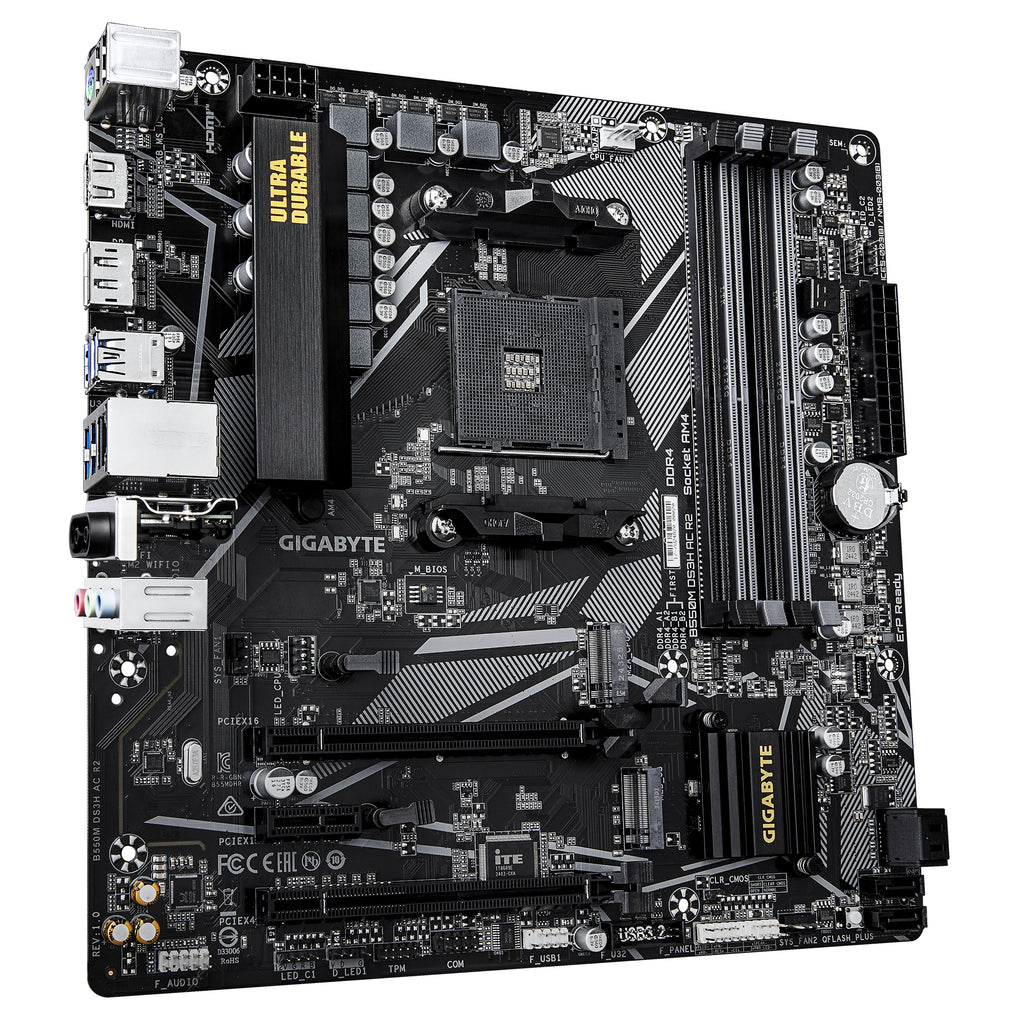 Gigabyte B550M DS3H AC R2 AM4 Micro-ATX Motherboard Wi-Fi 5