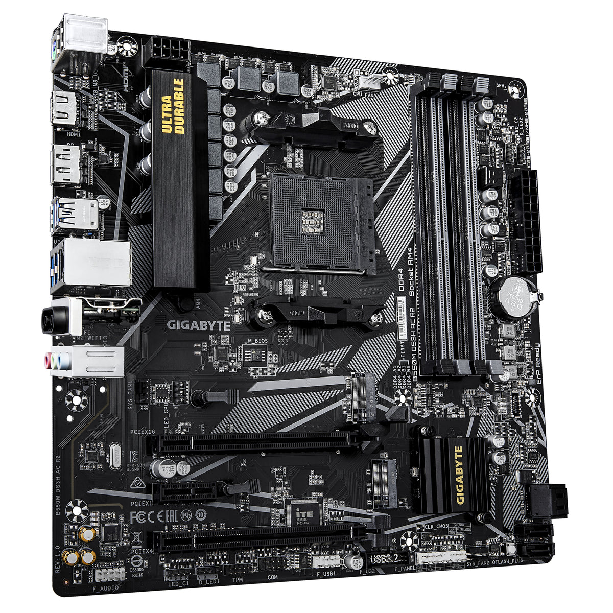 Gigabyte B550M DS3H AC R2 AM4 Micro-ATX Motherboard Wi-Fi 5