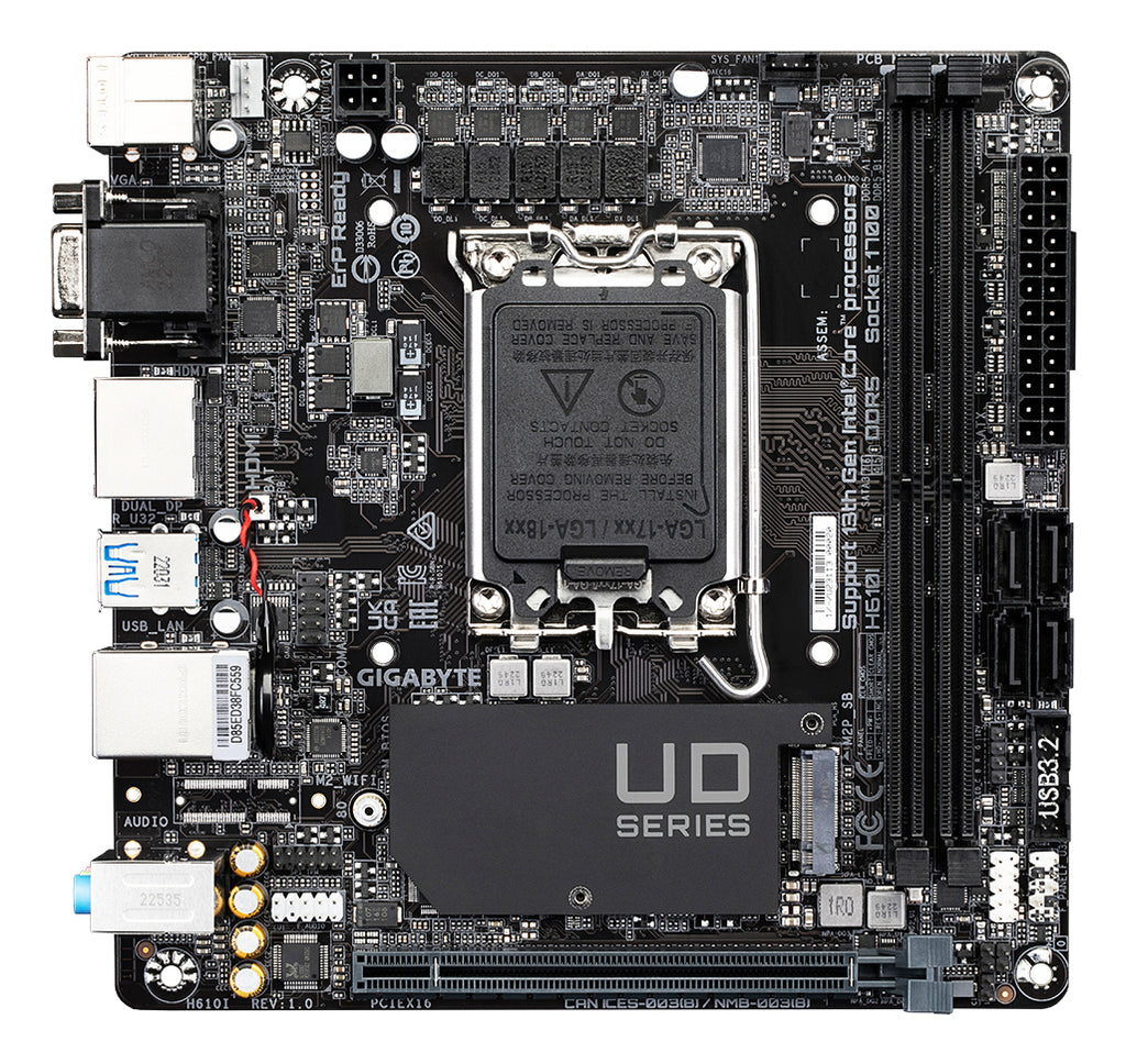 Gigabyte H610I LGA 1700 Mini-ITX DDR5 Motherboard - H610