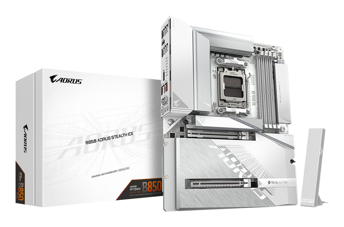 Gigabyte B850 AORUS STEALTH ICE AM5 ATX Motherboard Wi-Fi 7
