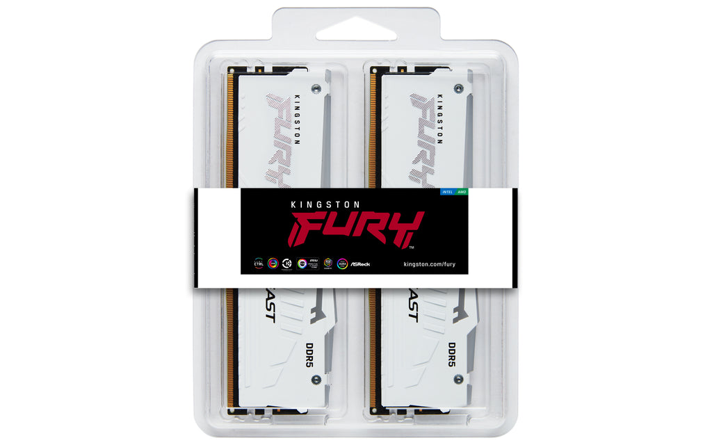 Kingston FURY Beast White RGB 64GB DDR5 6000MT/s CL36 Kit
