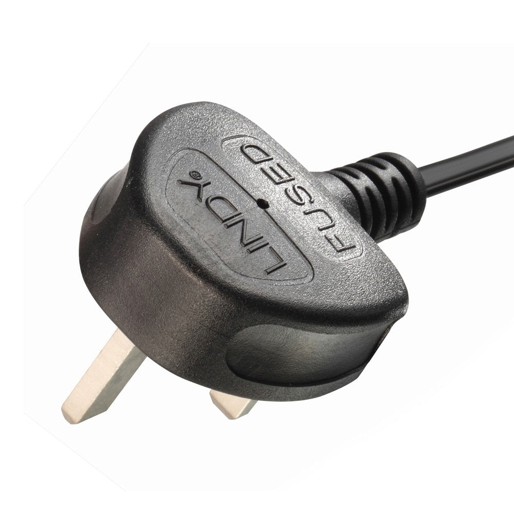 Lindy 30454 0.5m UK Right Angle IEC C7 Figure-8 Mains Cable