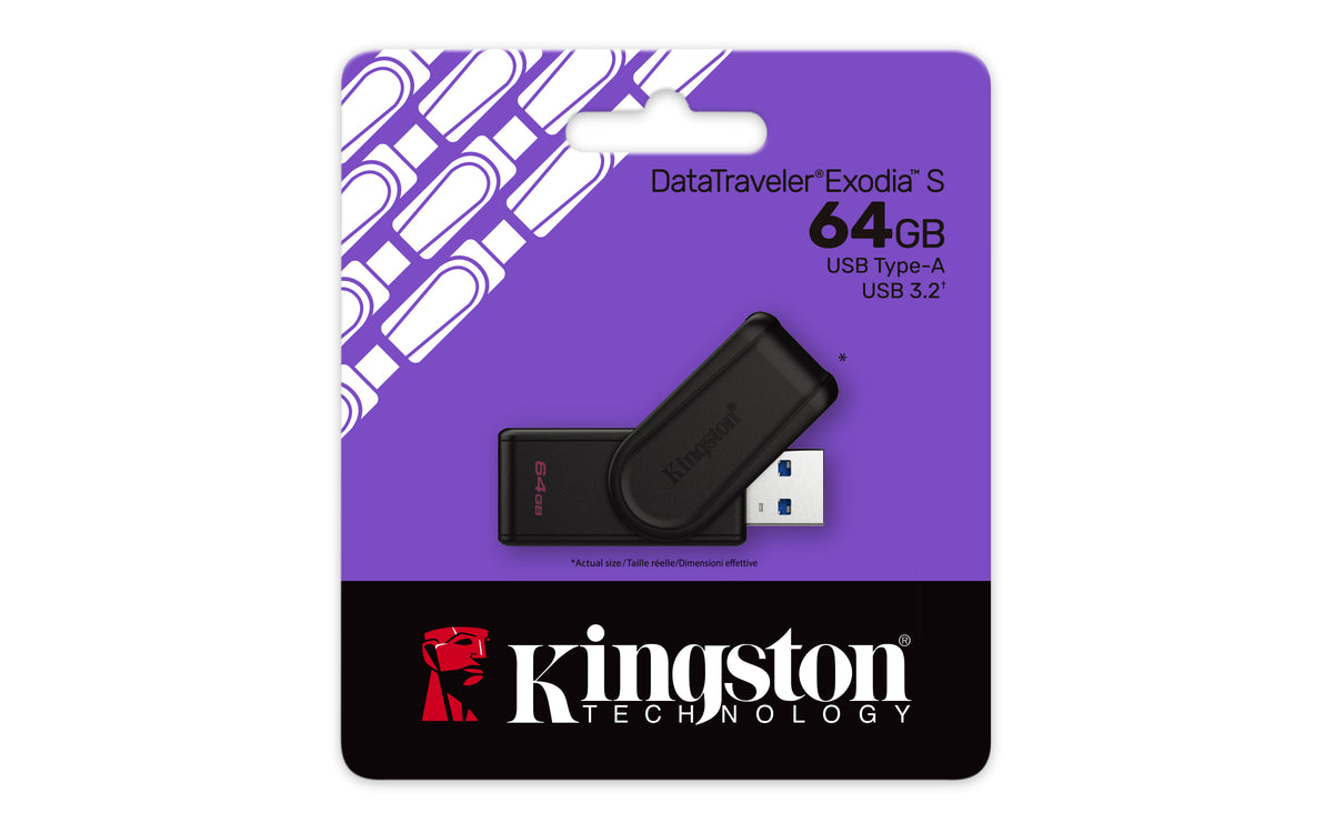 Kingston DataTraveler Exodia S 64GB USB 3.2 Gen 1 - Black
