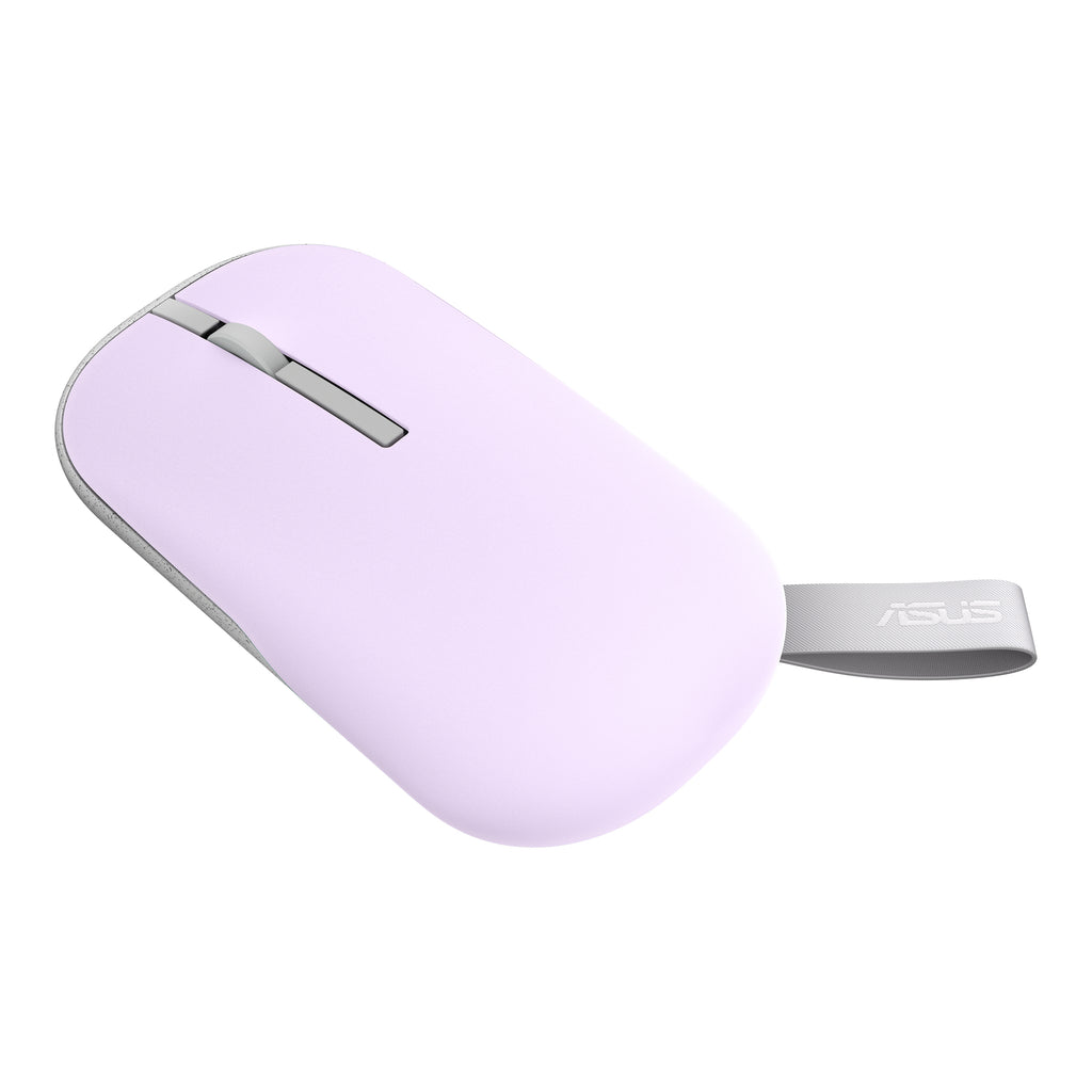 ASUS Marshmallow Mouse MD100 Lilac Mist Purple, angled