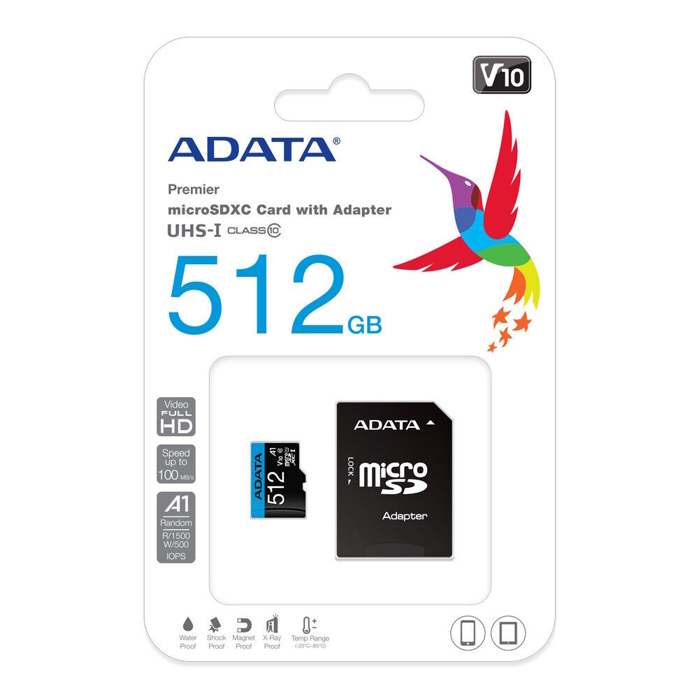 ADATA Premier Class 10 UHS-I MicroSD Card with Adapter - 32GB to 512GB - Tech Syndicate