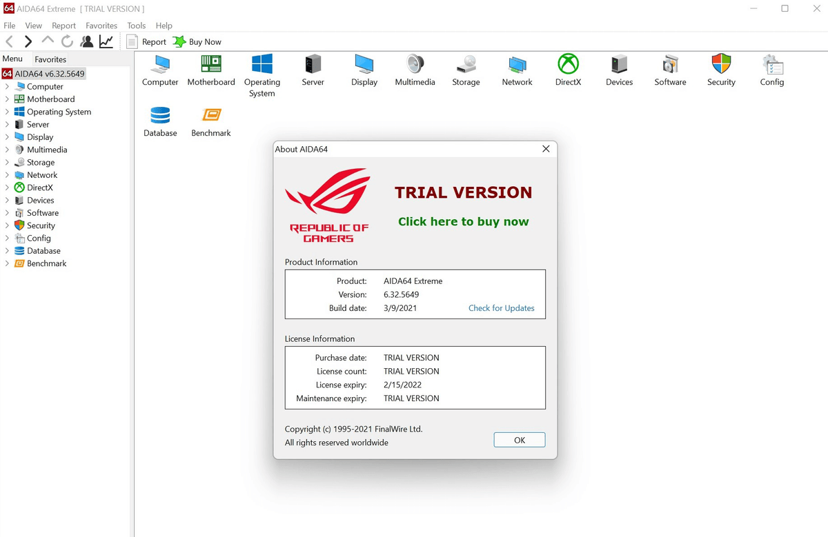 The Strix B760-G comes with a free 60 day trial of AIDA64 Extreme
