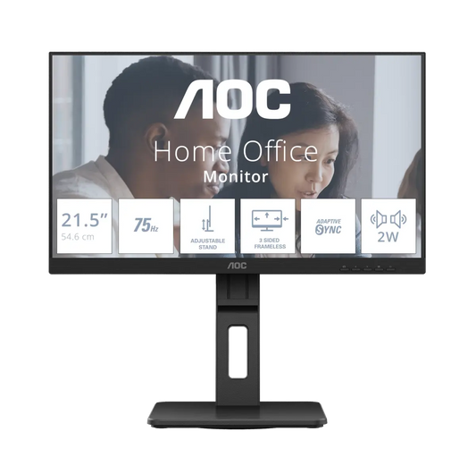 AOC 22E2UMF 22" Full HD VA Monitor - 75Hz, HDR, USB Hub - Tech Syndicate