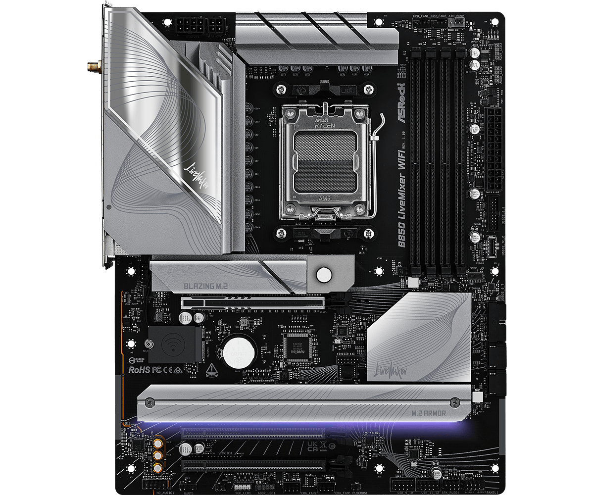 ASRock B850 LiveMixer WiFi AM5 ATX Motherboard - Wi-Fi 7