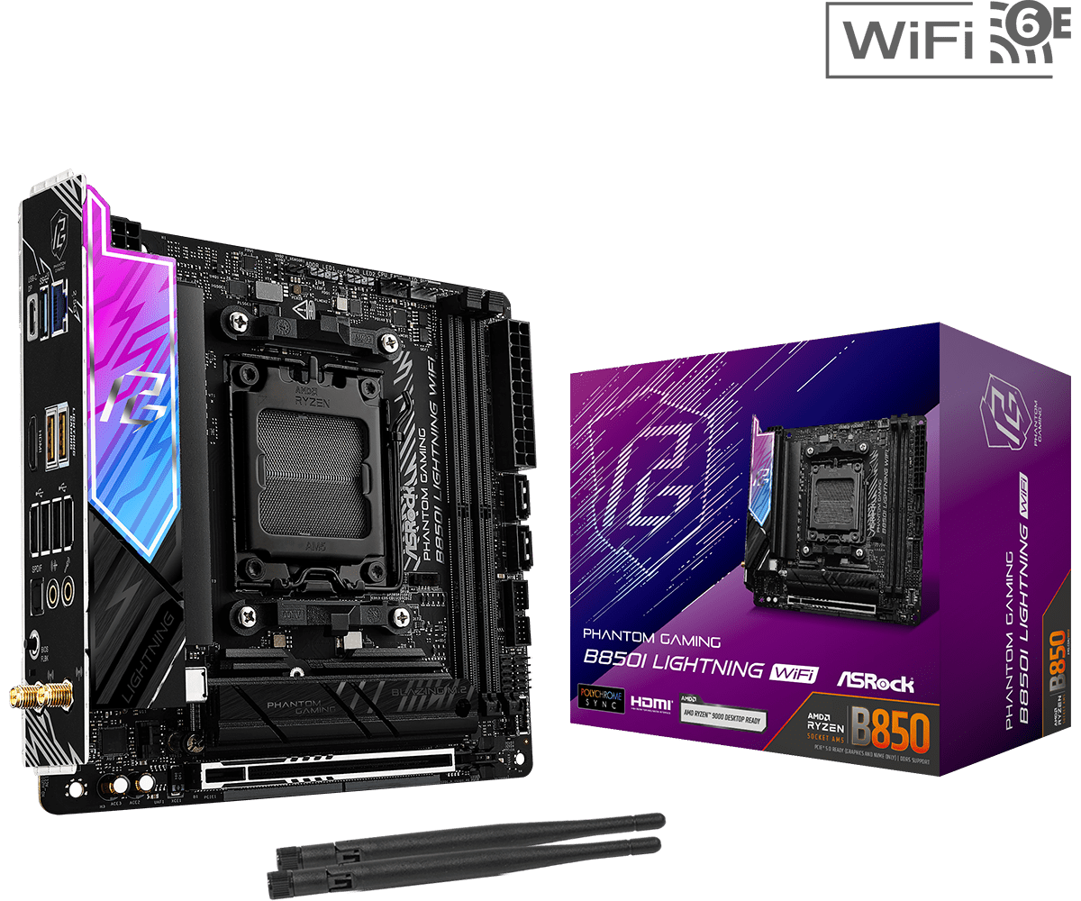 ASRock B850I Lightning WiFi Phantom Gaming AM5 Mini-ITX