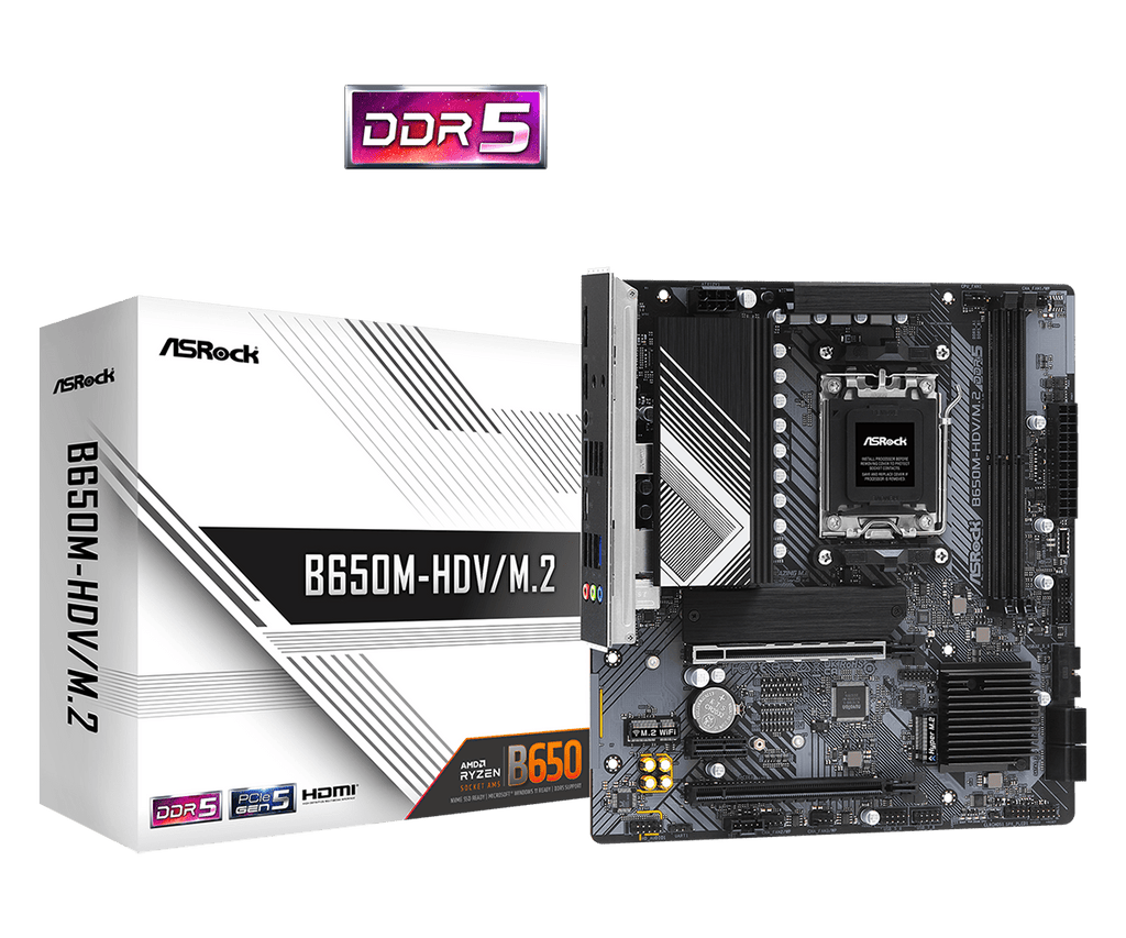 ASRock B650M-HDV/M.2 AMD AM5 Micro-ATX Motherboard
