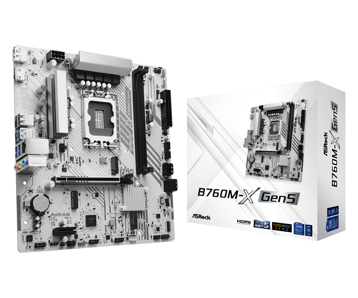 ASRock B760M-X Gen5 Micro-ATX Motherboard LGA1700 DDR5