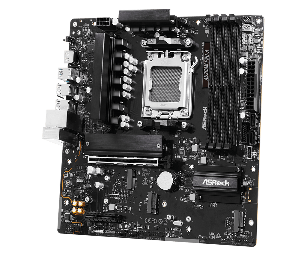 ASRock A620AM Pro-A AM5 Micro-ATX Motherboard - DDR5, 3x M.2
