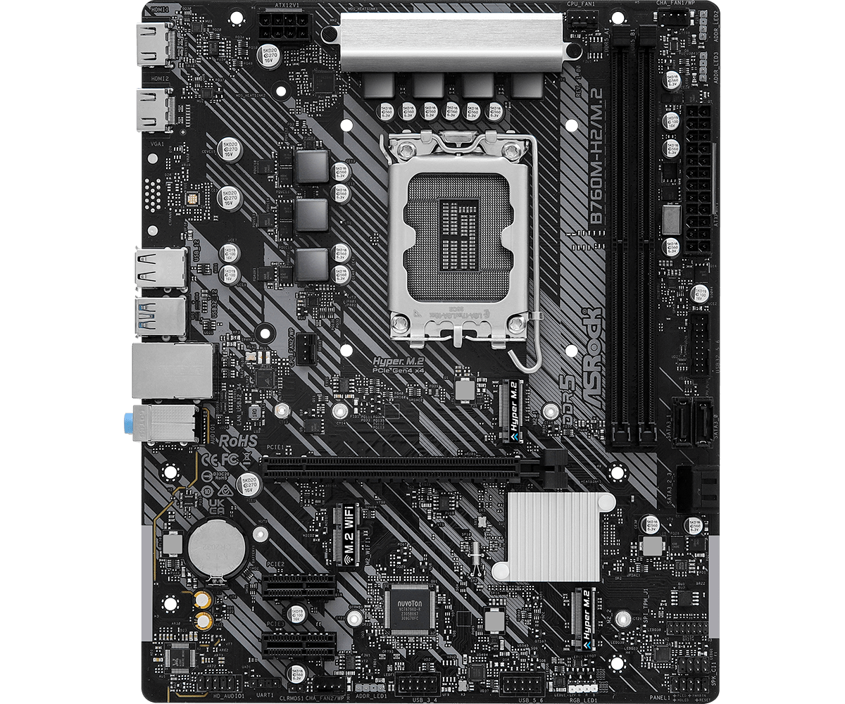 ASRock B760M-H2/M.2 Intel LGA1700 Micro ATX DDR5 Motherboard