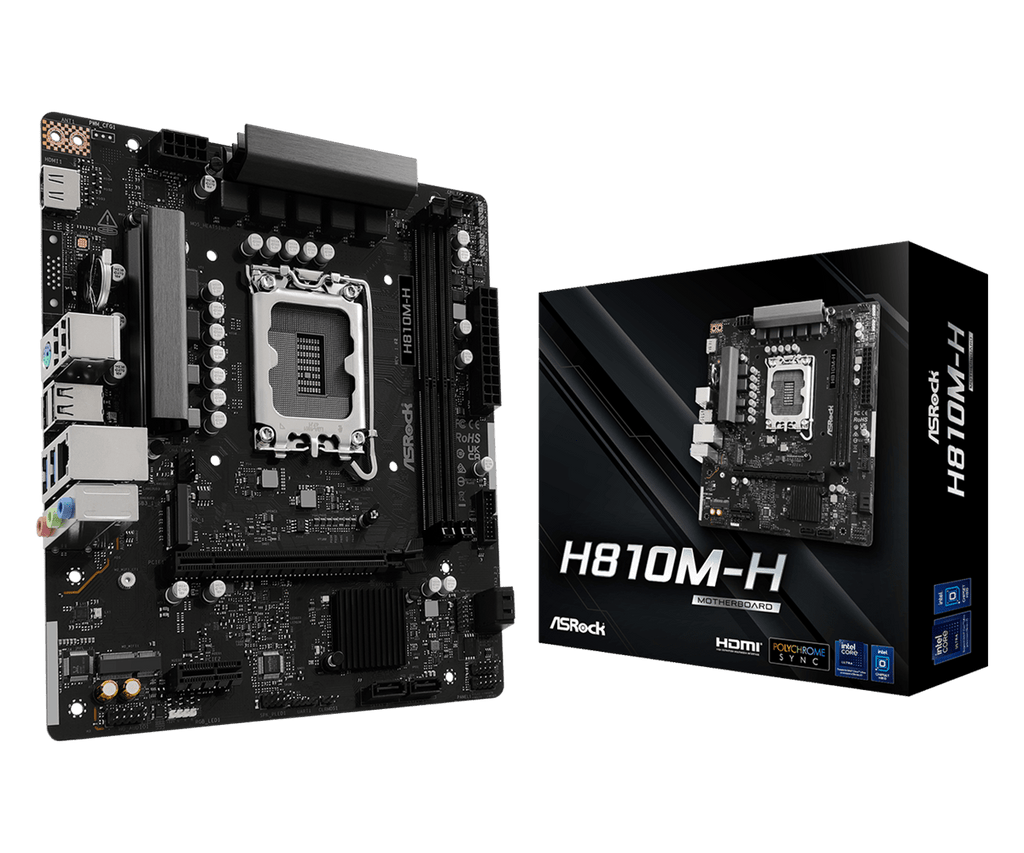 ASRock H810M-H LGA1851 Micro-ATX Motherboard - DDR5, PCIe 4.0