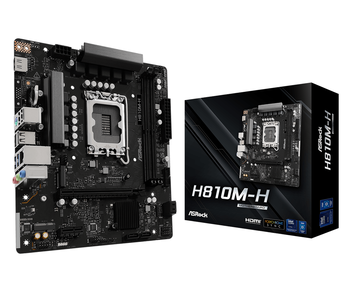ASRock H810M-H LGA1851 Micro-ATX Motherboard - DDR5, PCIe 4.0