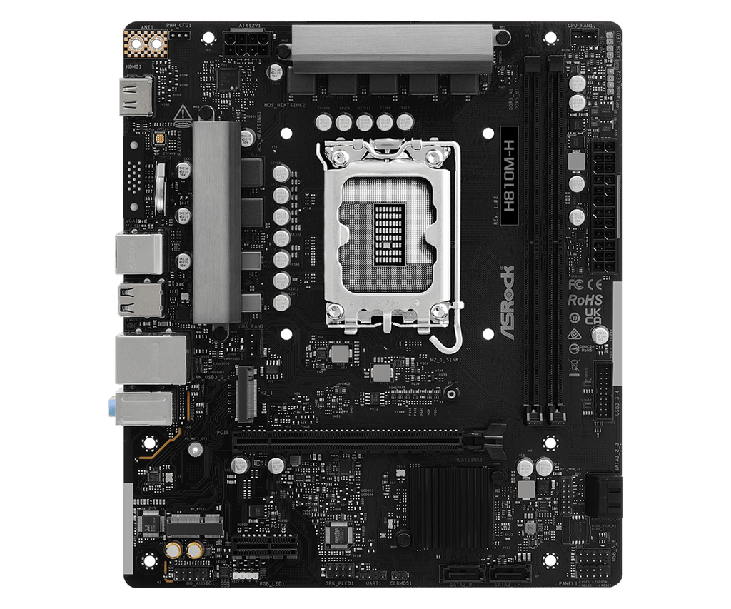 ASRock H810M-H LGA1851 Micro-ATX Motherboard - DDR5, PCIe 4.0