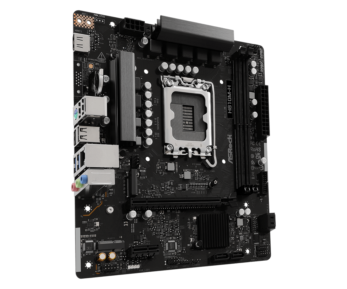 ASRock H810M-H LGA1851 Micro-ATX Motherboard - DDR5, PCIe 4.0