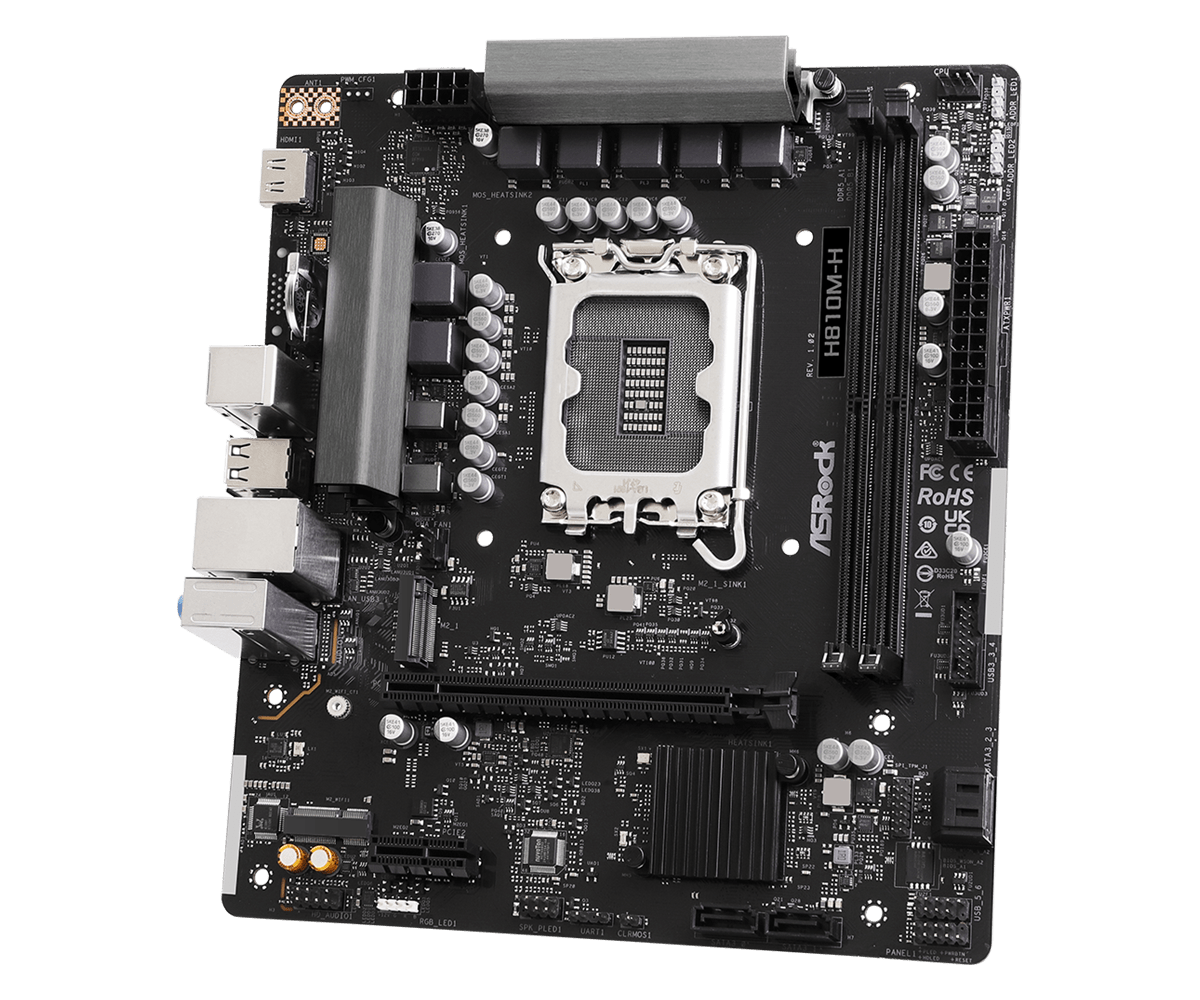 ASRock H810M-H LGA1851 Micro-ATX Motherboard - DDR5, PCIe 4.0
